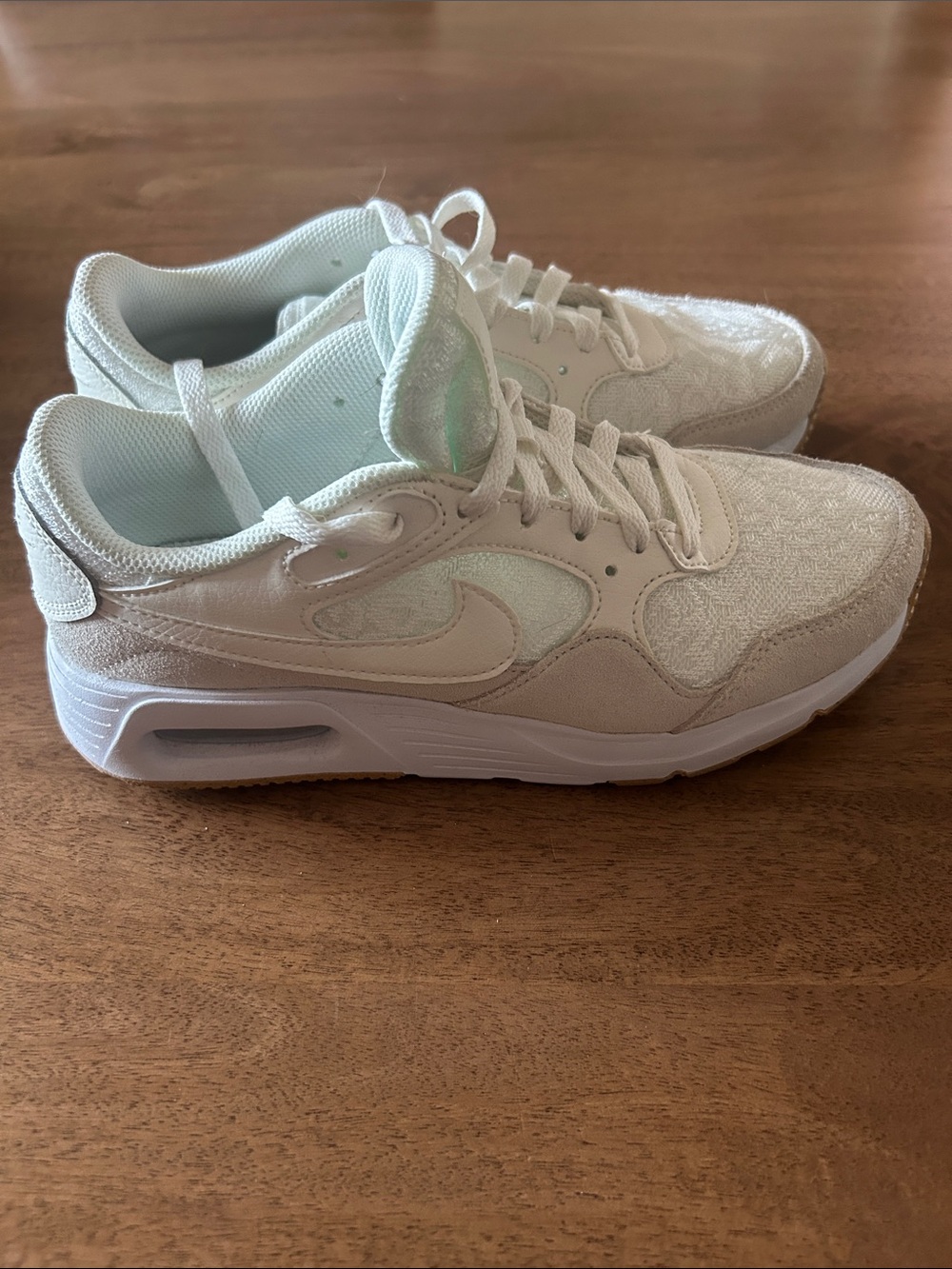 Nike Women's Cream & Light Mint Suede Mesh Sneakers